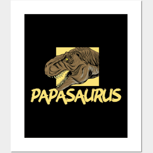 Funny Papasaurus Rex T-Rex Father's Day Dinosaur Posters and Art